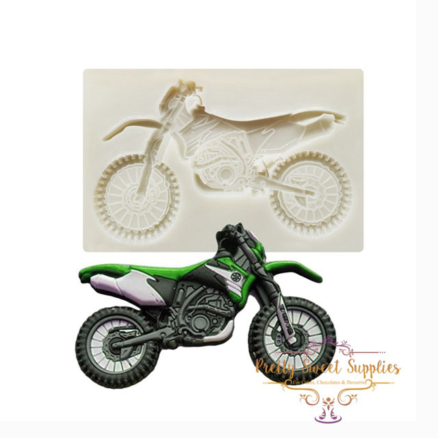 Motorcycle Acrylic Cake Topper Black 14cm | Party World