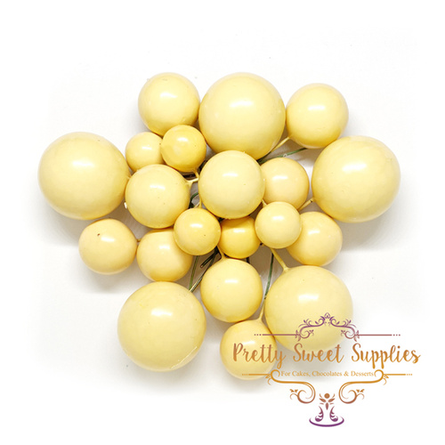 Decorative Cake Balls PASTEL YELLOW - 20 pack