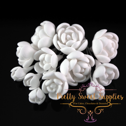 JASMINE White Bunch Sugar Flowers (Set of 12)