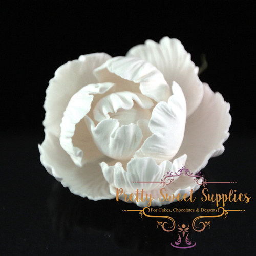 PEONY White Medium Sugar Flower