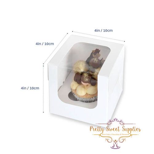 Cupcake Box with Clear Window - 1 Hole